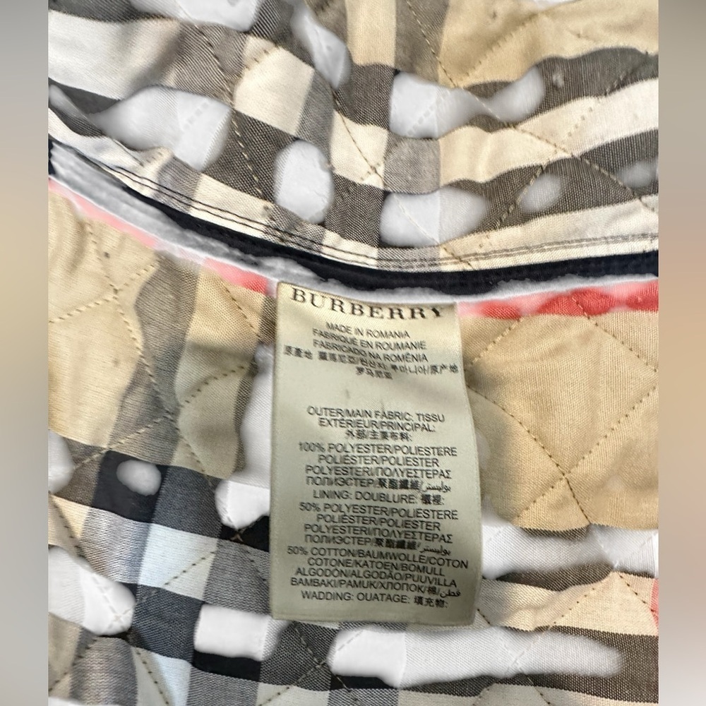 BURBERRY BRIT Quilted Black Jacket Coat Blazer Nova Check Lined Size XS - Picture 10 of 16